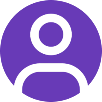 Purple user avatar icon on black background.